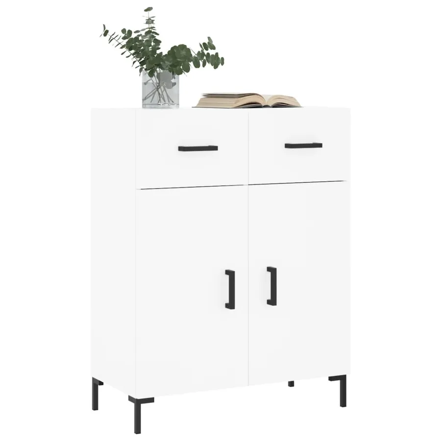 Buffet blanc 69,5x34x90 cm bois d'ingénierie - 3