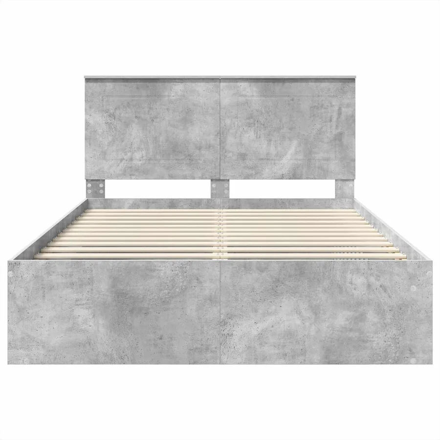 Cadre de lit Béton 160 x 200 cm Bois de pin massif - 7