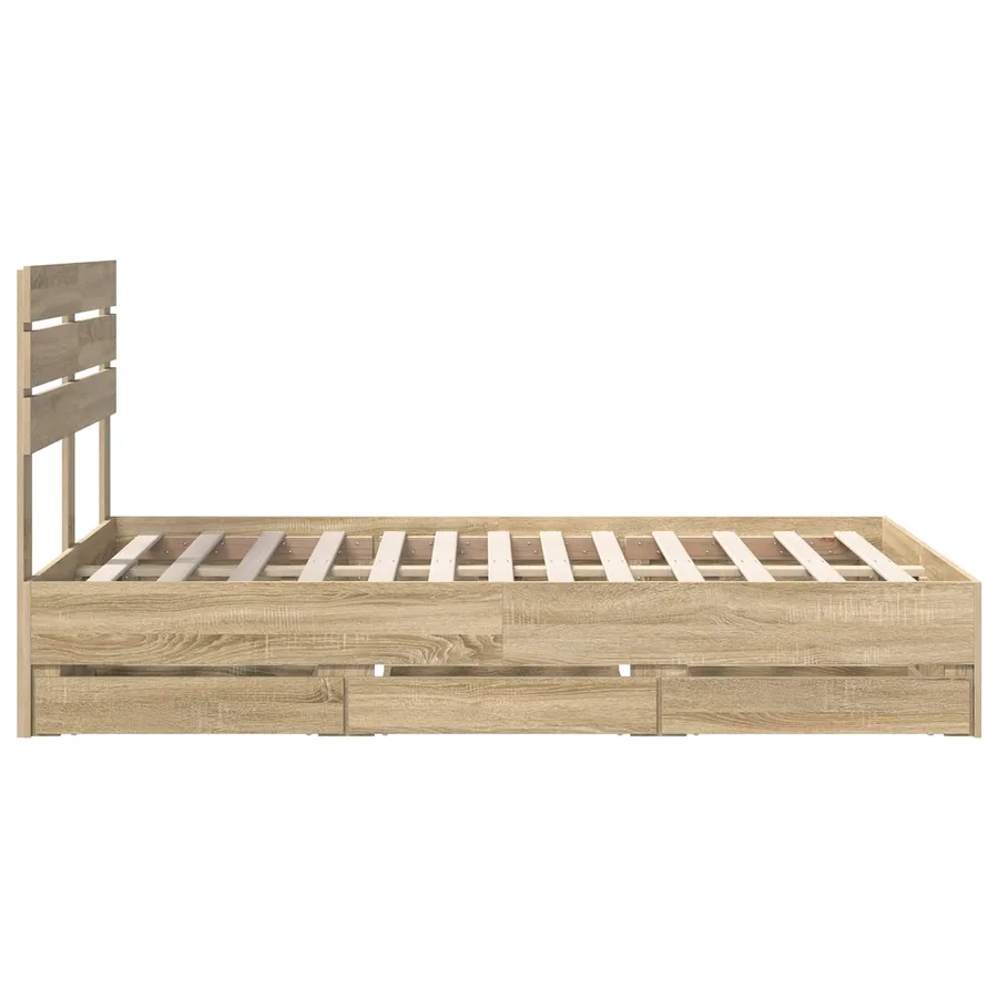 Cadre de lit Chêne Sonoma 120 x 190 cm Bois Ingénierie - 9