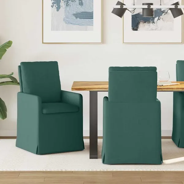 Chaises de salle à manger 2 pcs Vert foncé 57 x 67 x 98 cm