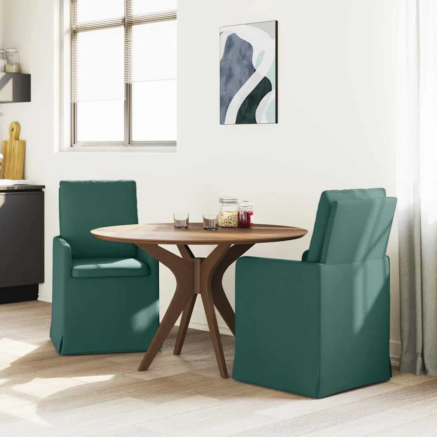 Chaises de salle à manger 2 pcs Vert foncé 57 x 67 x 98 cm - 3