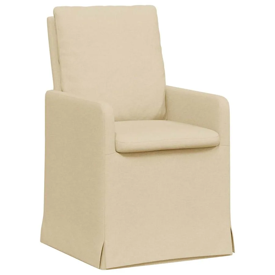 Chaises de salle à manger 2 pcs Crème 57 x 67 x 98 cm tissu - 2