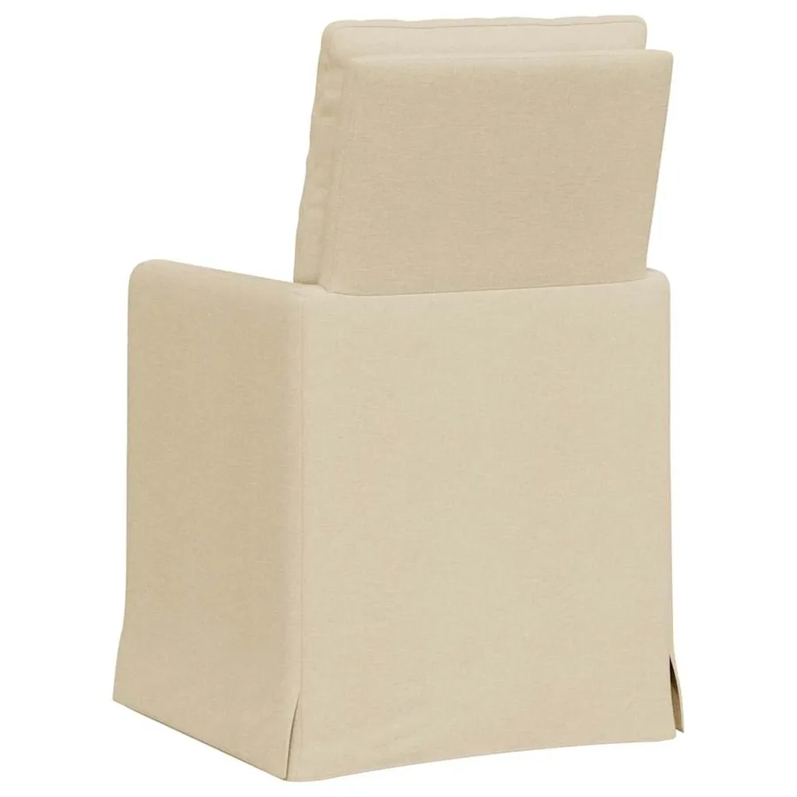 Chaises de salle à manger 2 pcs Crème 57 x 67 x 98 cm tissu - 6