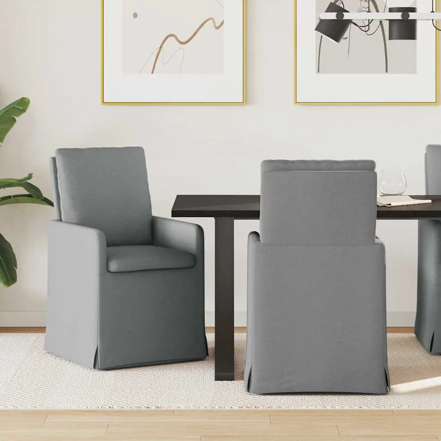 Chaises de salle à manger 2 pcs Gris clair 57 x 67 x 98 cm