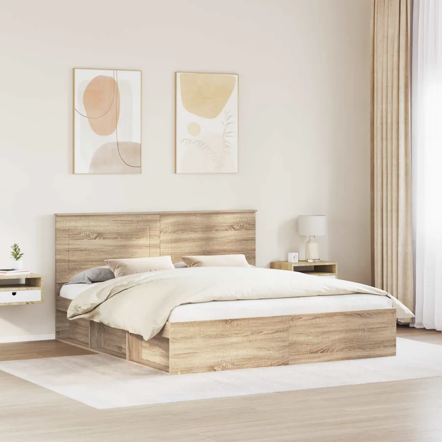 Cadre de lit Sonoma 200 x 200 cm Bois de pin massif - 3