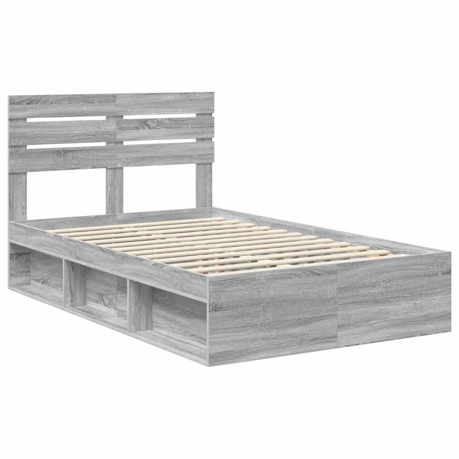 Cadre de lit Gris Sonoma 120 x 190 cm Pin massif - 4