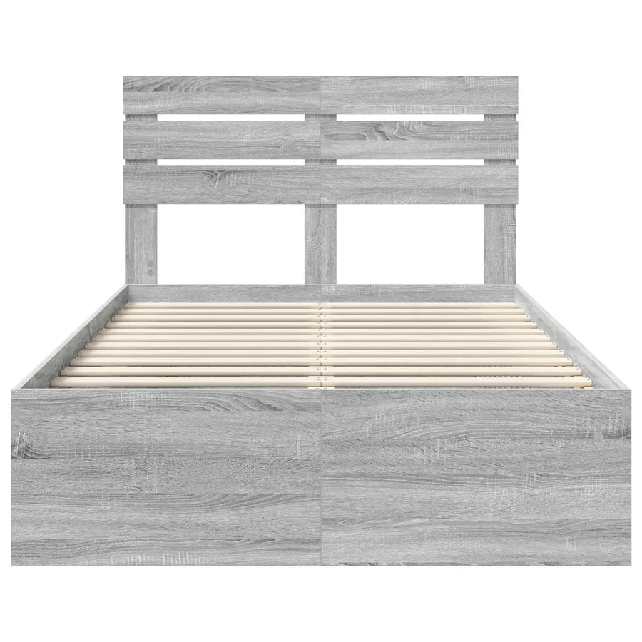 Cadre de lit Gris Sonoma 120 x 190 cm Pin massif - 7