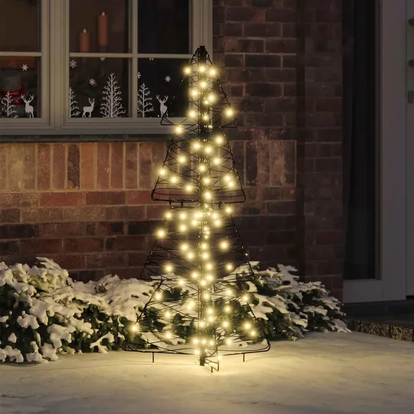 Sapin de Noël avec 100 LED Blanc chaud 120 cm Rotin