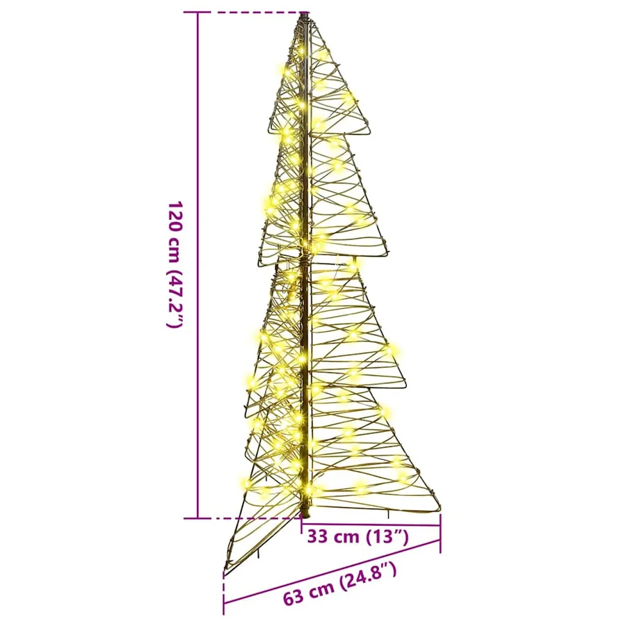 Sapin de Noël avec 100 LED Blanc chaud 120 cm Rotin - 10