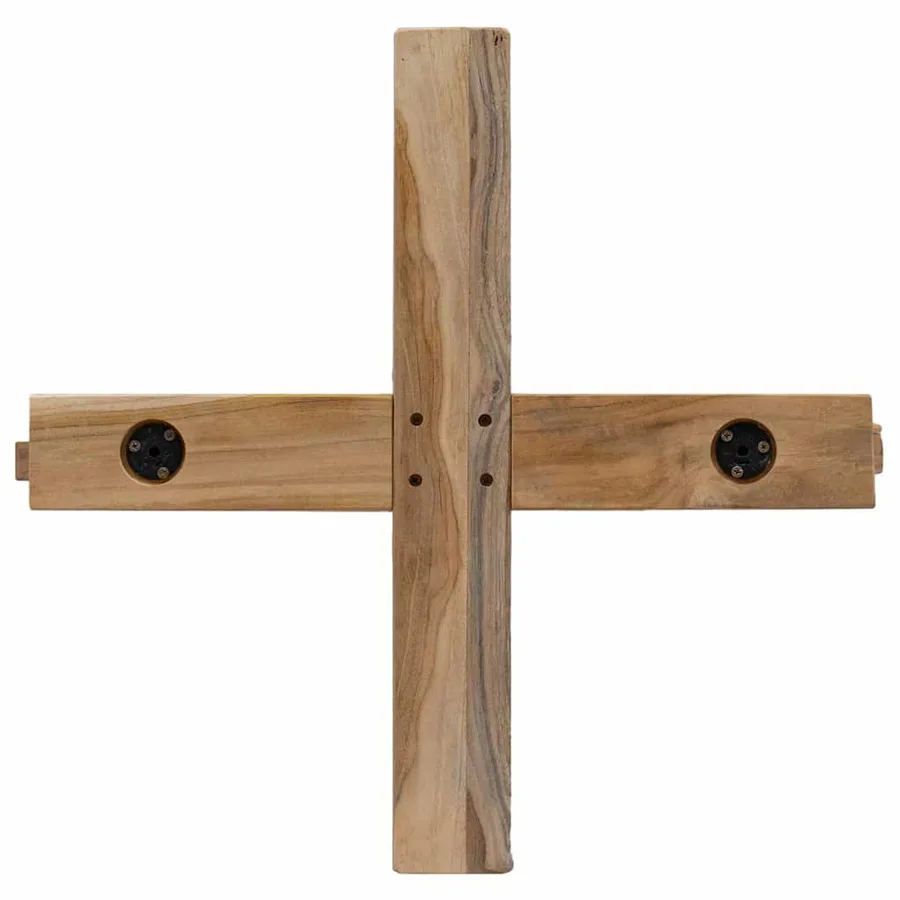 Sapin de Noël avec support Marron 149,5 cm Bois de teck solide - 10
