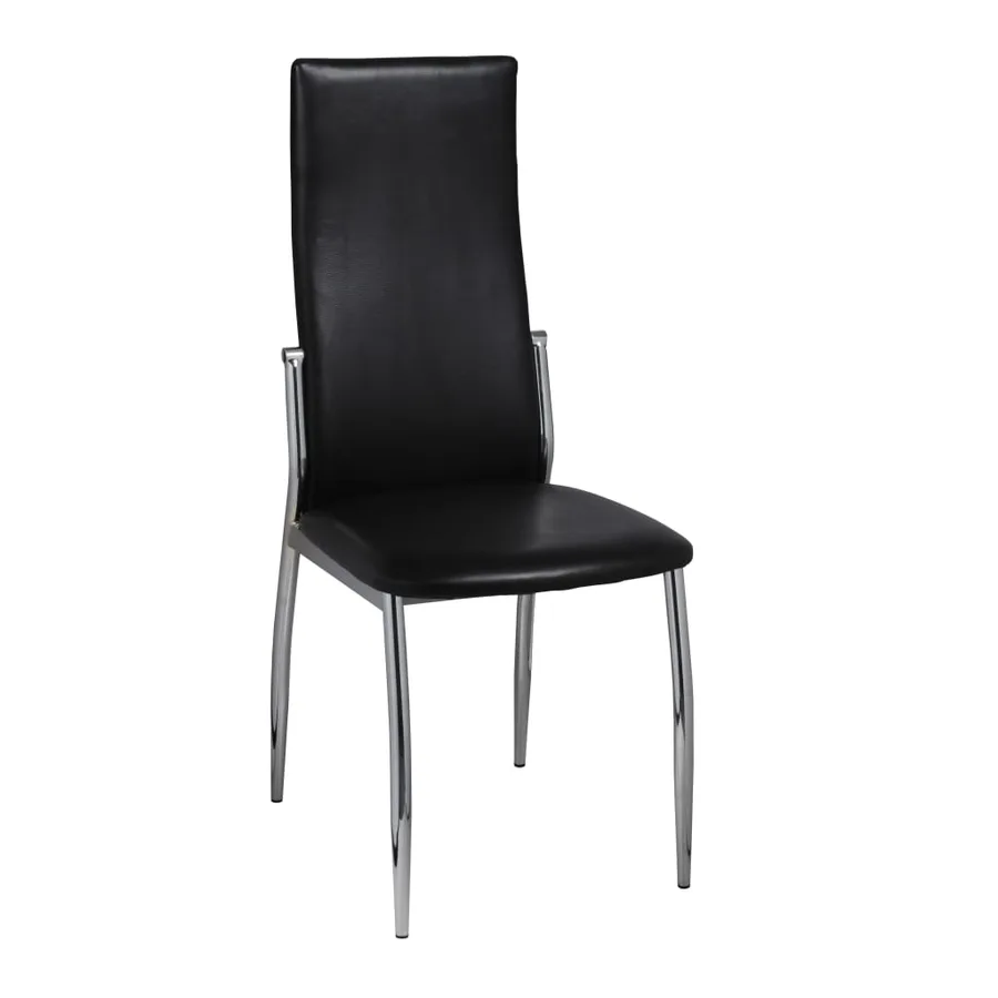 Chaises à manger lot de 4 noir similicuir - 3