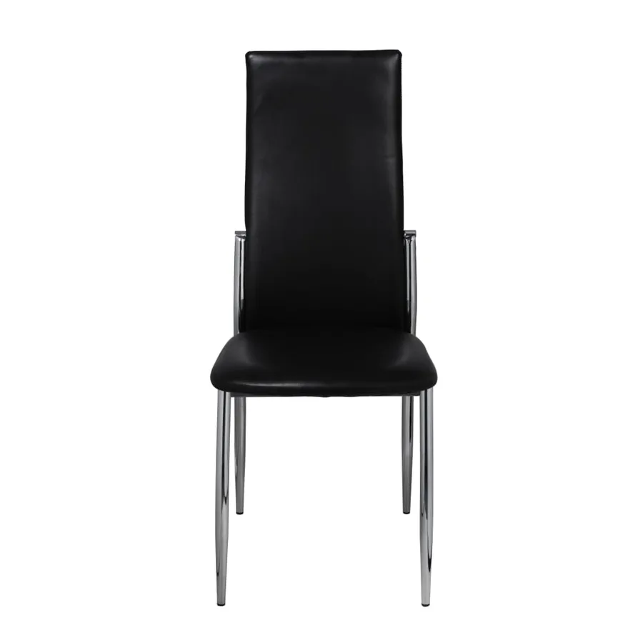 Chaises à manger lot de 4 noir similicuir - 4