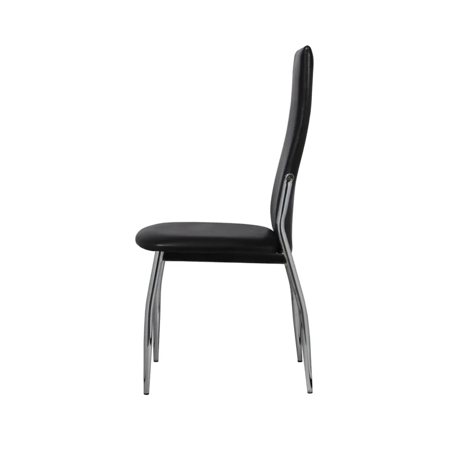 Chaises à manger lot de 4 noir similicuir - 5