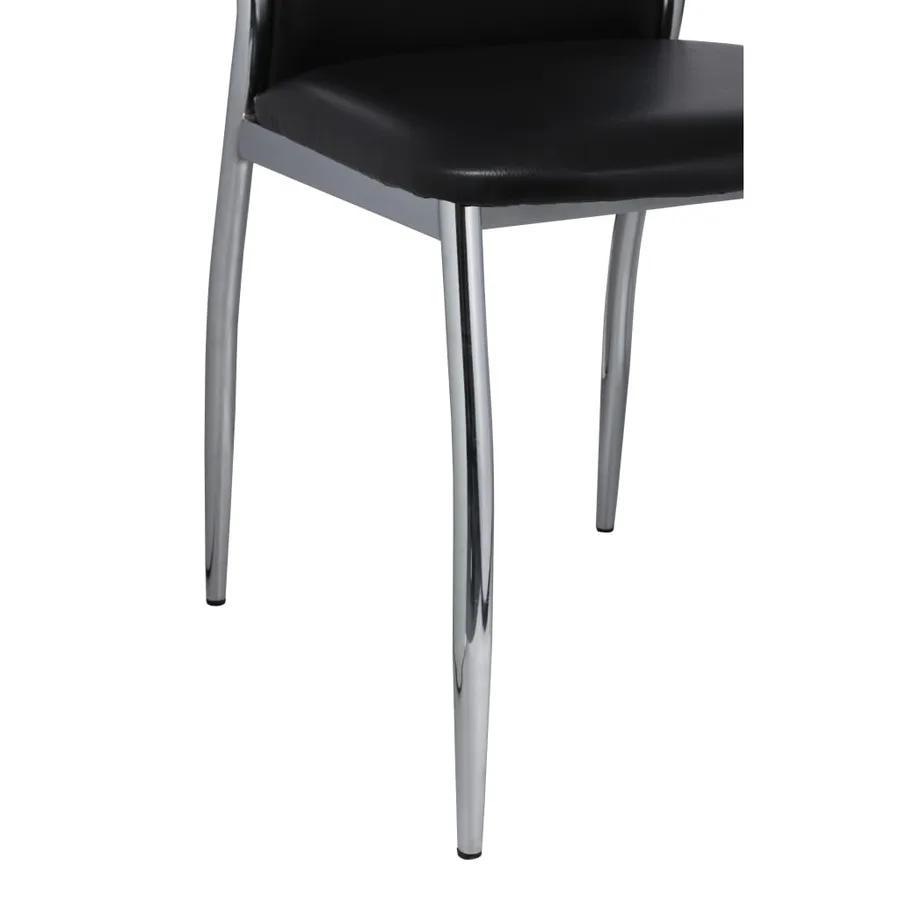 Chaises à manger lot de 4 noir similicuir - 6