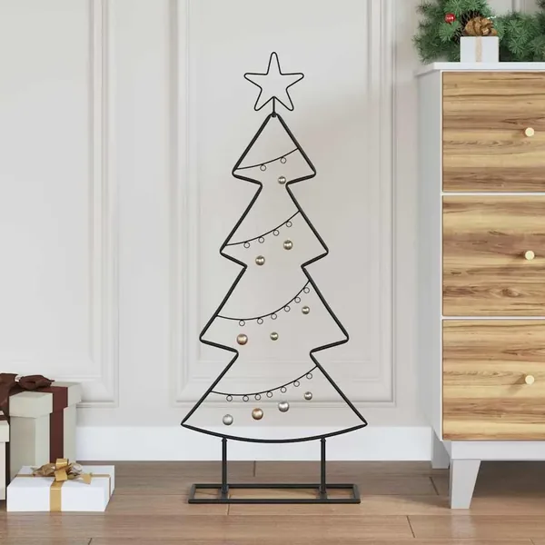 Arbre de Noël en métal avec support Noir 90,5 cm Acier