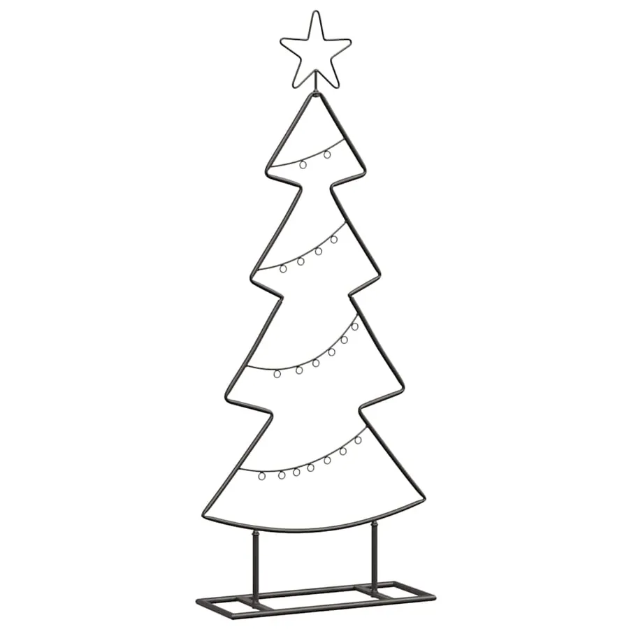 Arbre de Noël en métal avec support Noir 90,5 cm Acier - 2