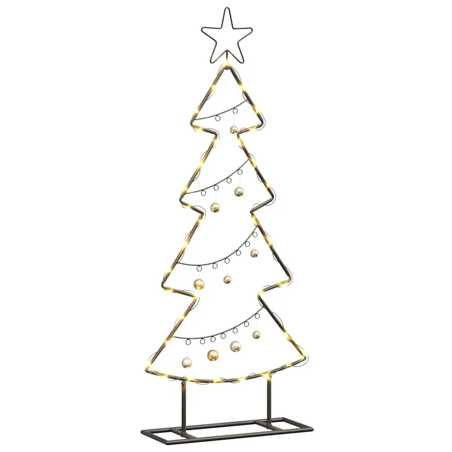 Arbre de Noël en métal avec support Noir 90,5 cm Acier - 3
