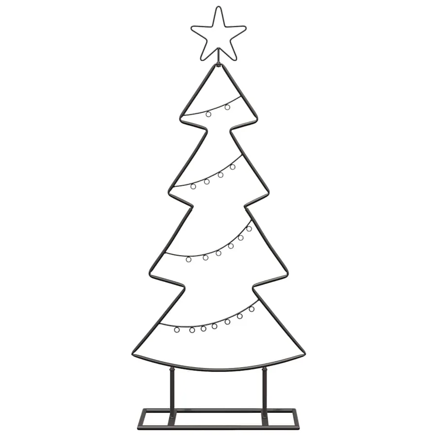 Arbre de Noël en métal avec support Noir 90,5 cm Acier - 5