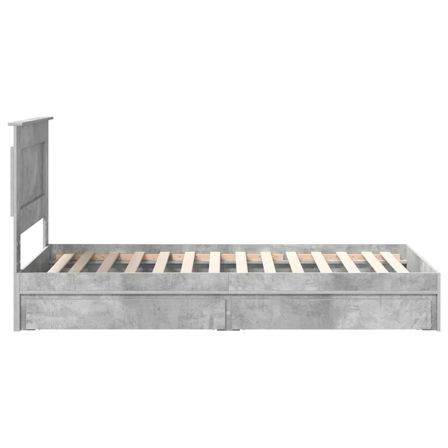 Lit de Rangement Gris béton 75 x 190 cm Bois d'ingénierie - 9