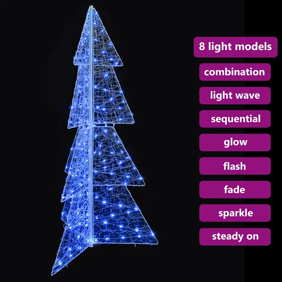 Sapin de Noël avec 160 LED Bleu 150 cm Acrylique - 9