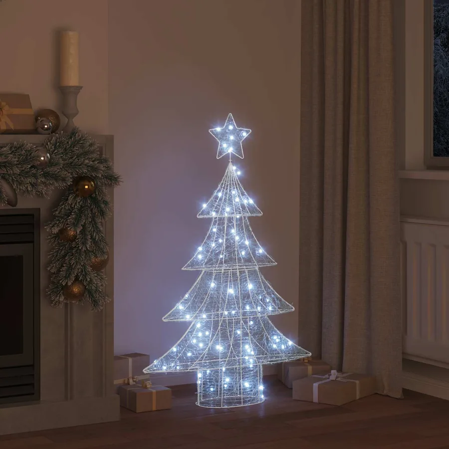 Sapin de Noël avec 100 LED Blanc froid 120 cm Acrylique - 3