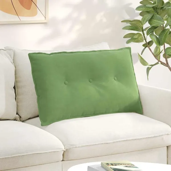 Coussin de Dos Vert clair 80 x 50 cm Tissu en velours côtelé