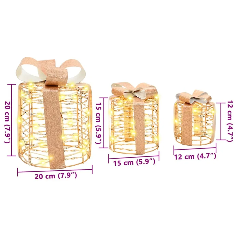 Décoration de boîte cadeau 3 pcs 20 x 20 x 20 cm PET - 9