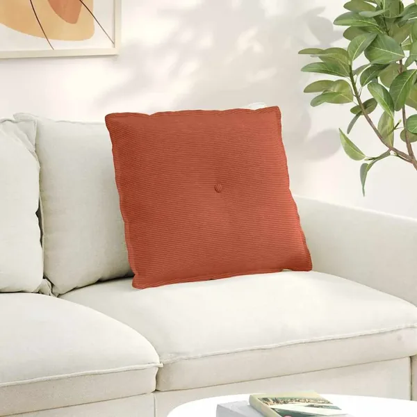 Coussin de Dos Rouge orange 60 x 50 cm Tissu en velours côtelé