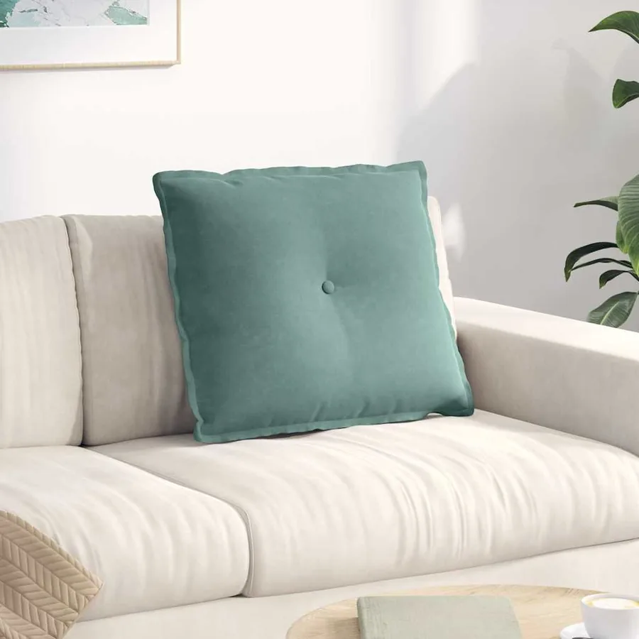 Coussin de Dos Vert Mer 60 x 50 cm Tissu en velours côtelé