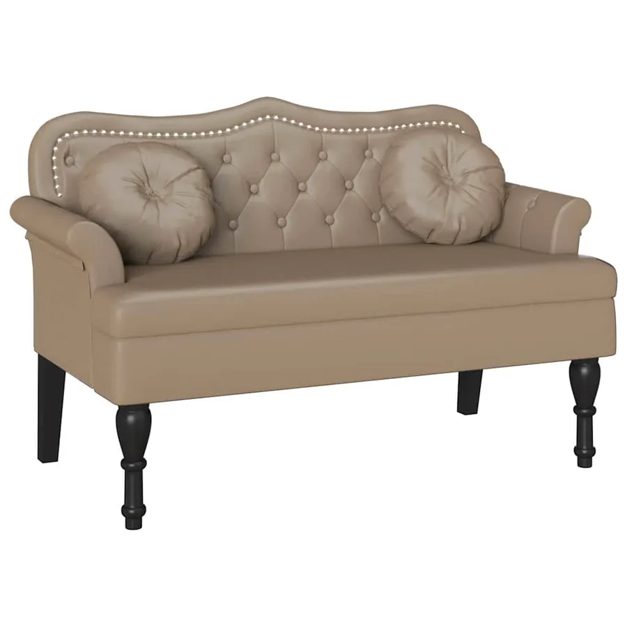 Banc Chesterfield Cappuccino 120,5 x 65 x 75 cm Simili cuir - 2