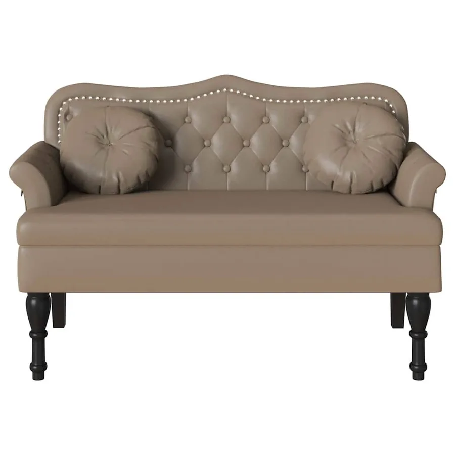 Banc Chesterfield Cappuccino 120,5 x 65 x 75 cm Simili cuir - 4
