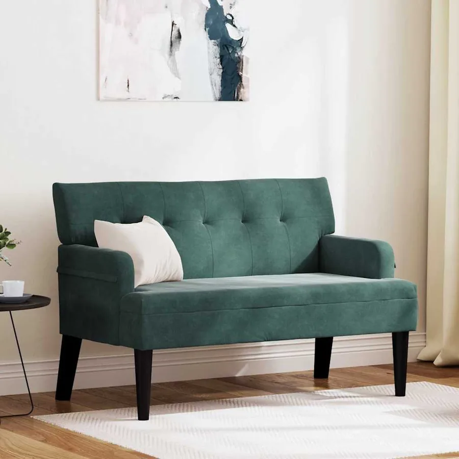 Banc Chesterfield Vert foncé 112 x 65,5 x 75 cm Velours