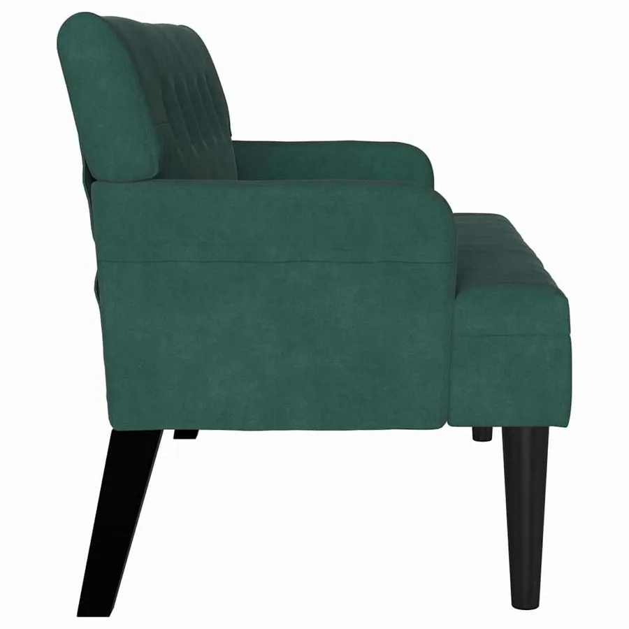 Banc Chesterfield Vert foncé 112 x 65,5 x 75 cm Velours - 5