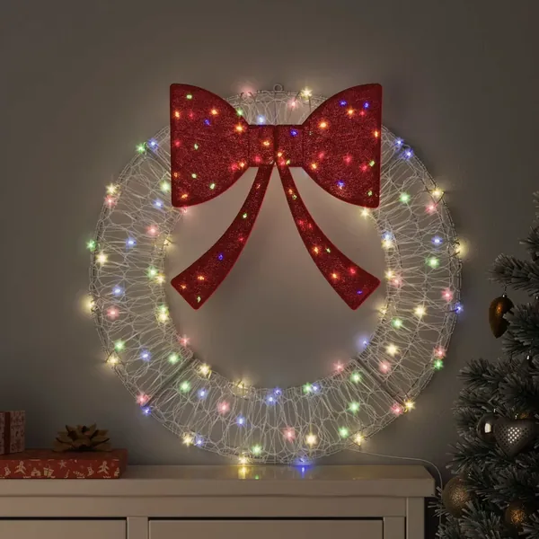 Couronne avec 60 LED Multicolore 76 x 76 x 8,5 cm Acrylique