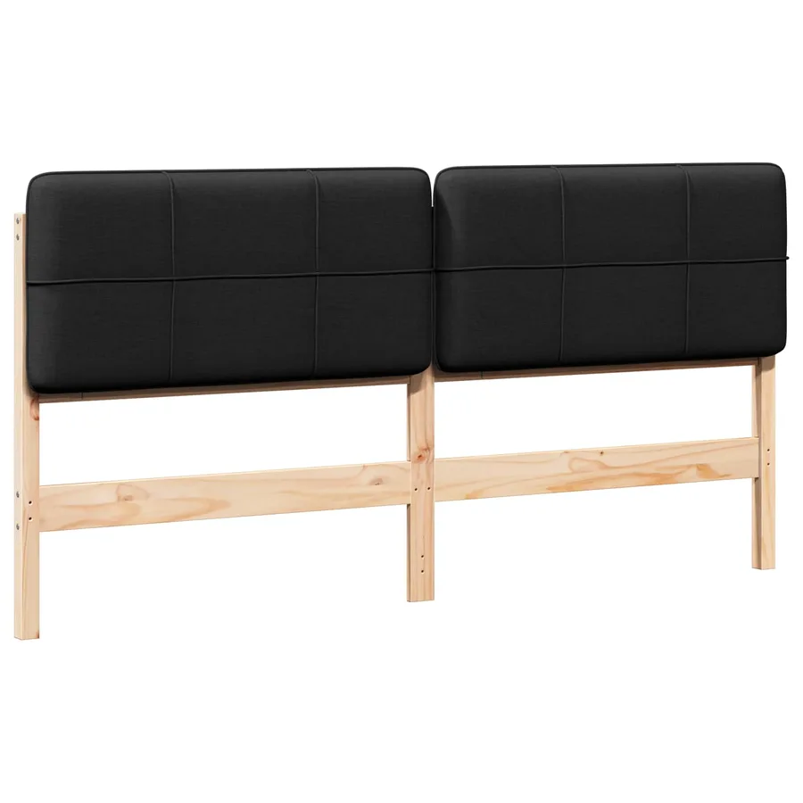 Tête de lit capitonnée Marron et Noir 200 cm Pin massif - 2