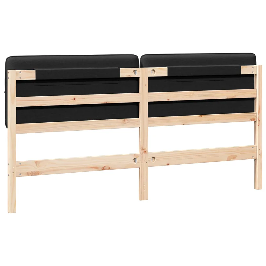 Tête de lit capitonnée Marron et Noir 200 cm Pin massif - 6