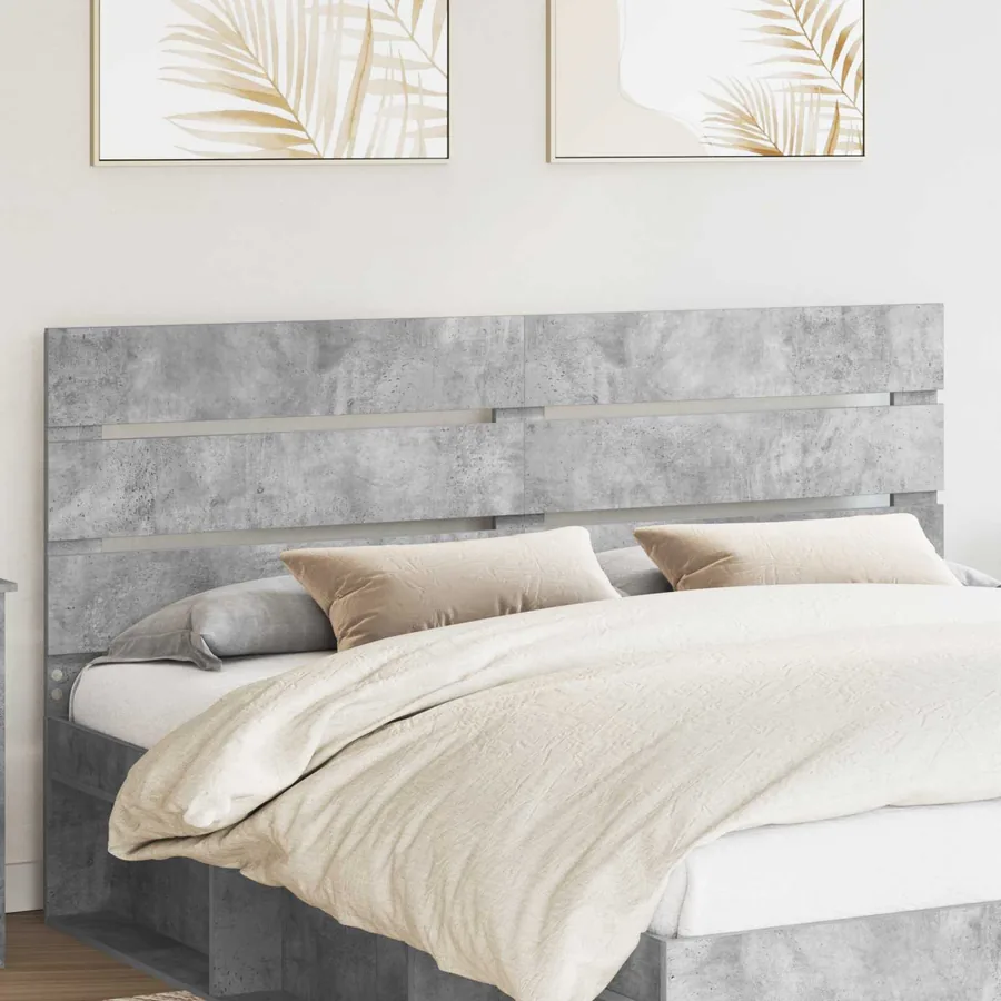 Tête de lit Gris béton Bois d'ingénierie