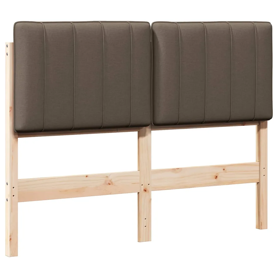 Tête de lit capitonnée Marron et Taupe 120 cm Pin massif - 2