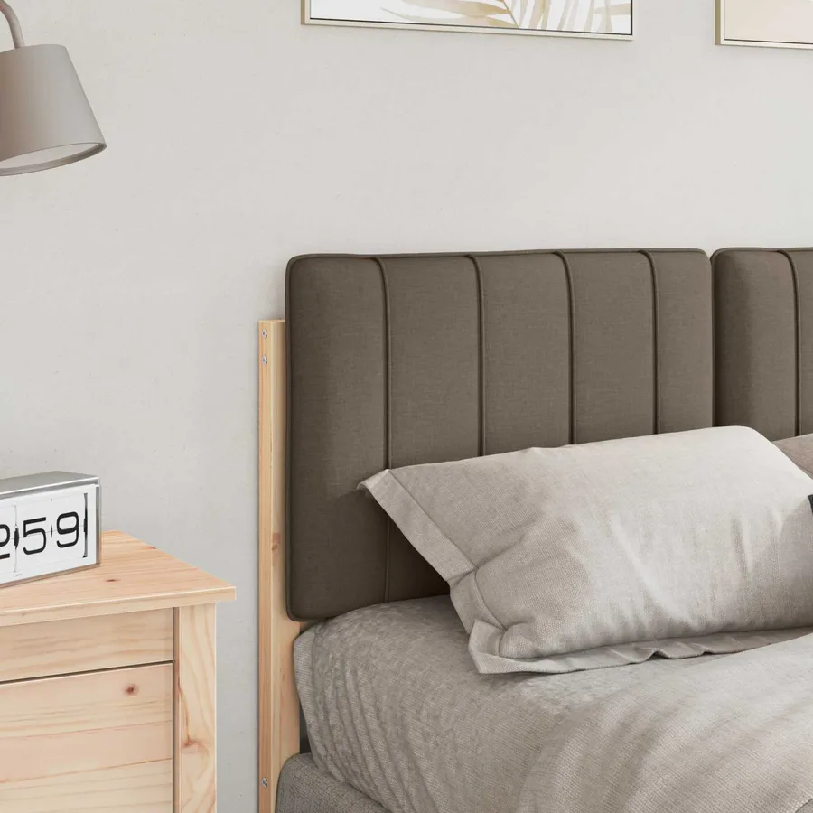 Tête de lit capitonnée Marron et Taupe 120 cm Pin massif - 3