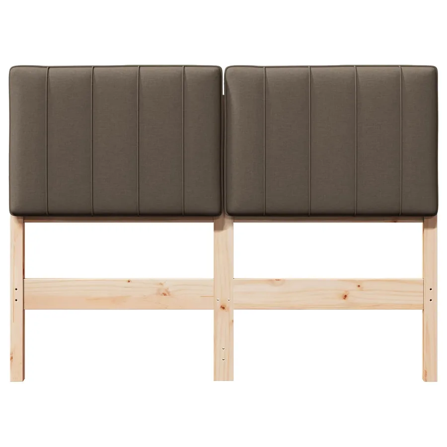Tête de lit capitonnée Marron et Taupe 120 cm Pin massif - 4