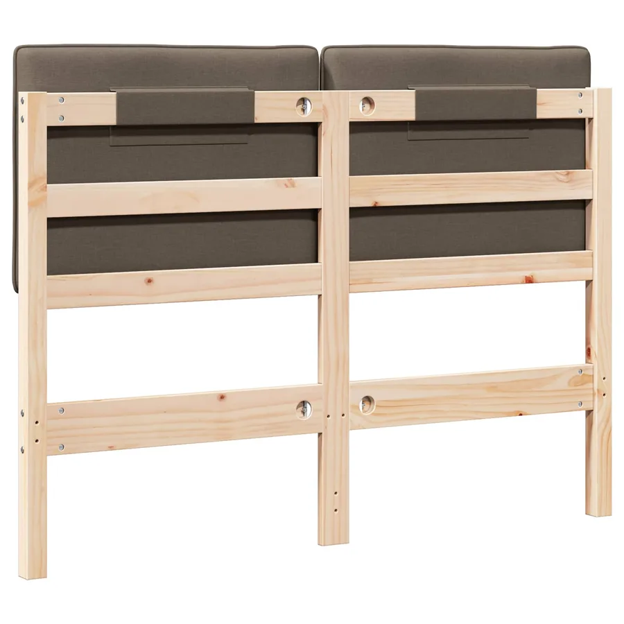 Tête de lit capitonnée Marron et Taupe 120 cm Pin massif - 6