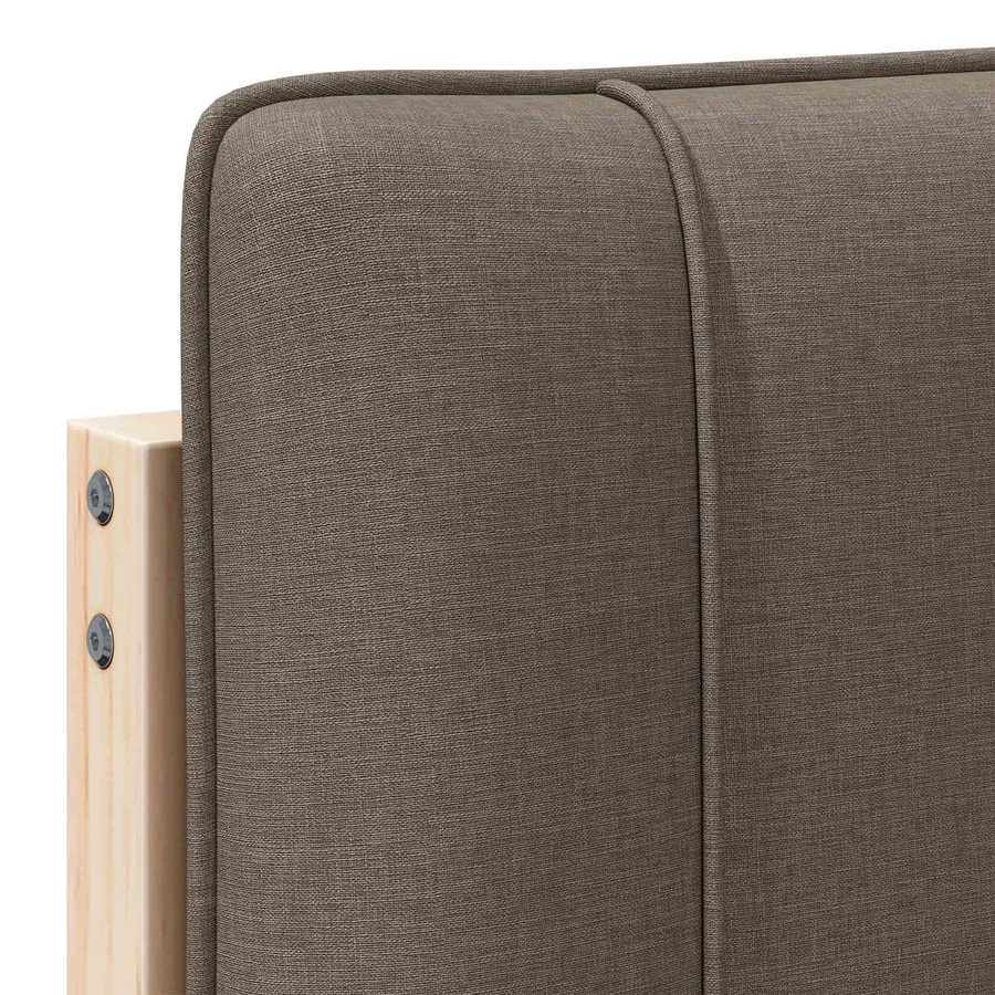 Tête de lit capitonnée Marron et Taupe 120 cm Pin massif - 9