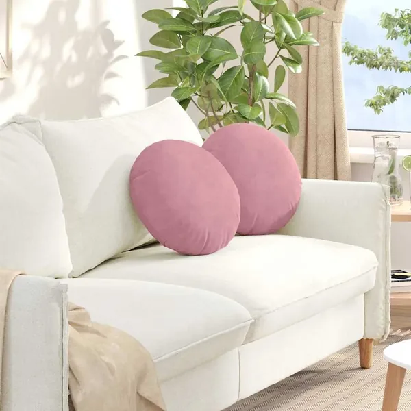 Coussins de siège 2 pcs Rose Ø 40 x 13 cm Velours