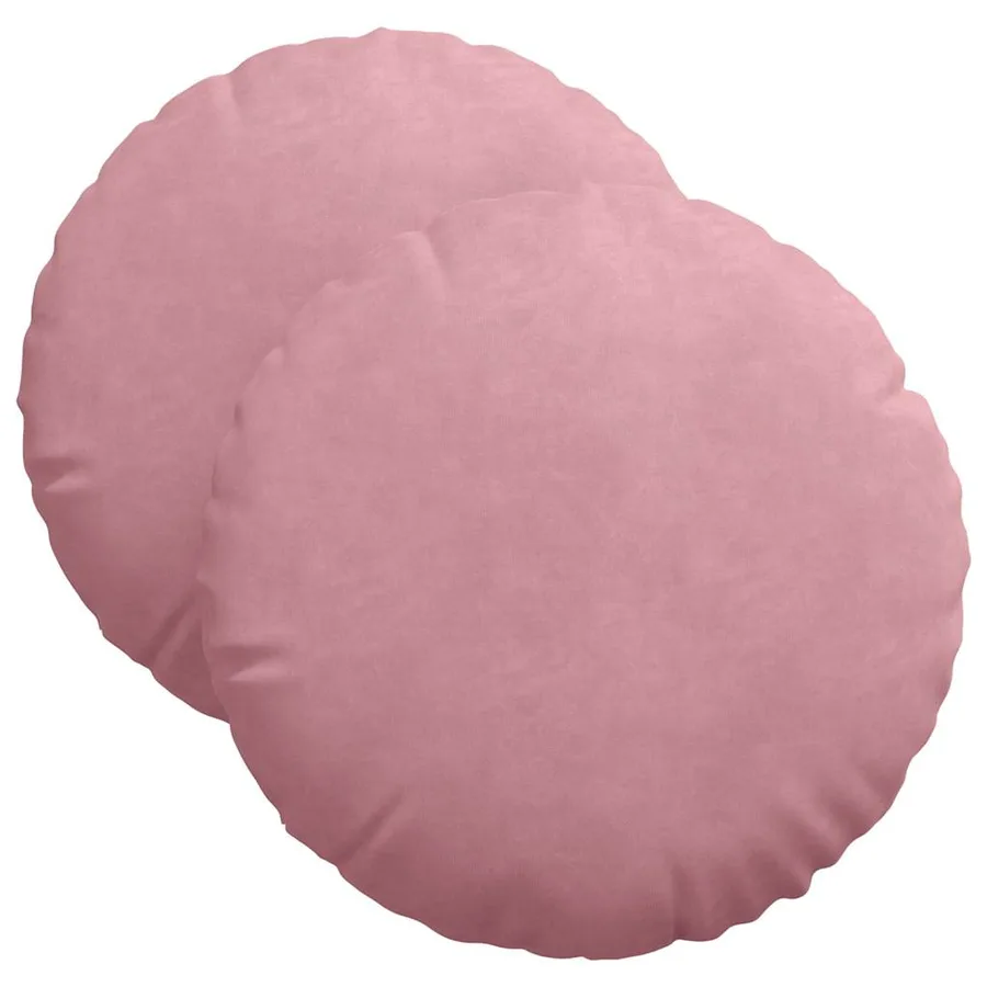 Coussins de siège 2 pcs Rose Ø 40 x 13 cm Velours - 2