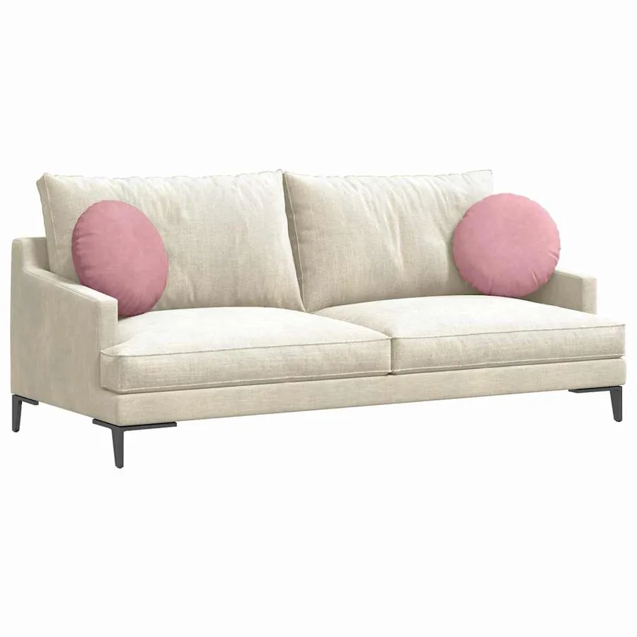 Coussins de siège 2 pcs Rose Ø 40 x 13 cm Velours - 3