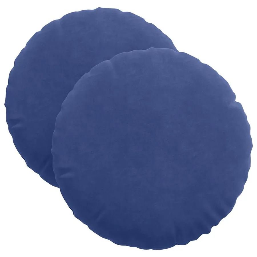 Coussins de siège 2 pcs Bleu police Ø 40 x 13 cm Velours - 2
