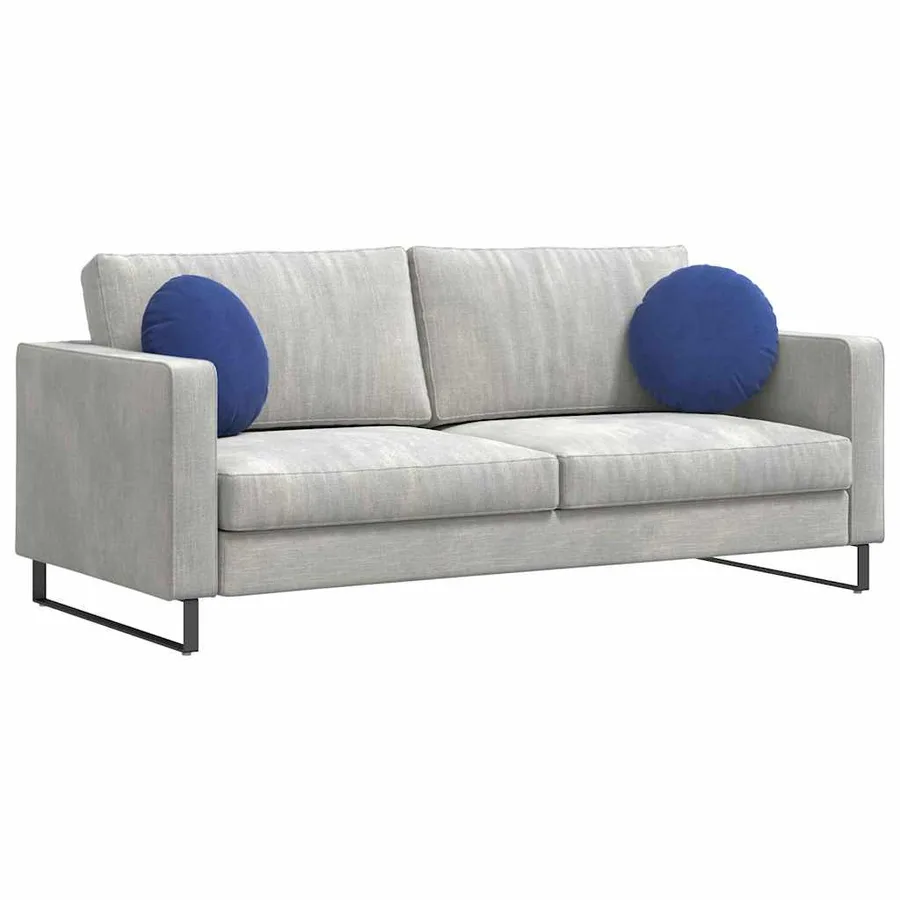 Coussins de siège 2 pcs Bleu police Ø 40 x 13 cm Velours - 3