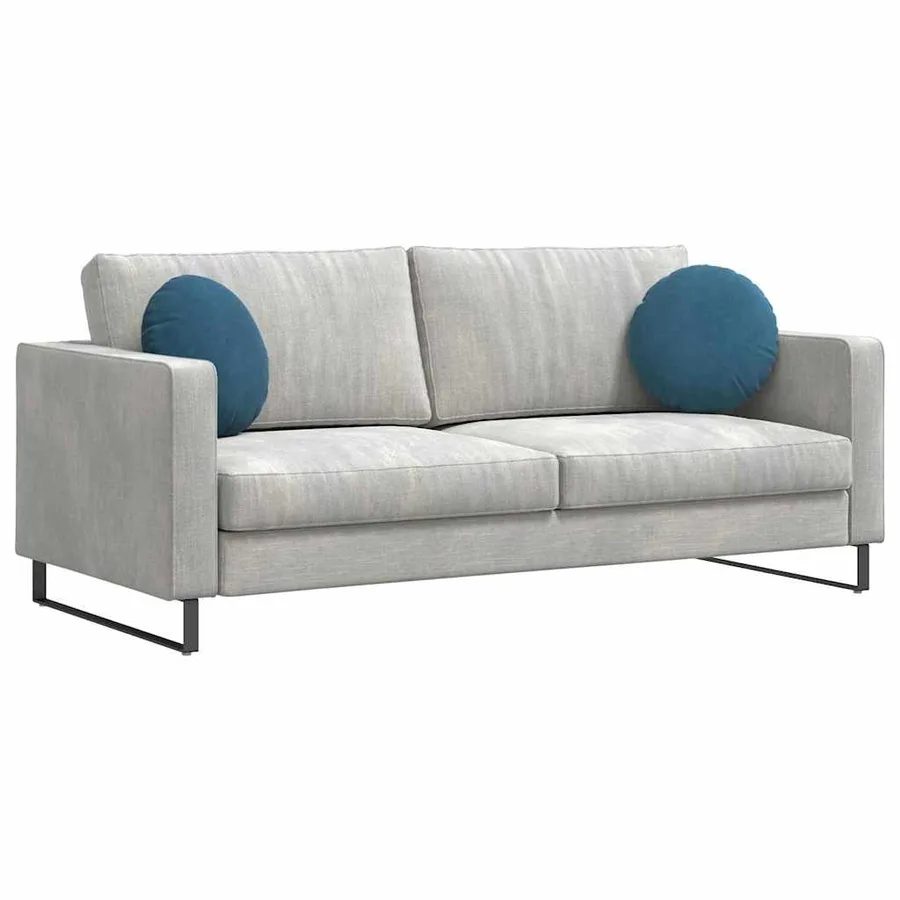 Coussins de siège 2 pcs Bleu Ø 40 x 13 cm Velours - 3