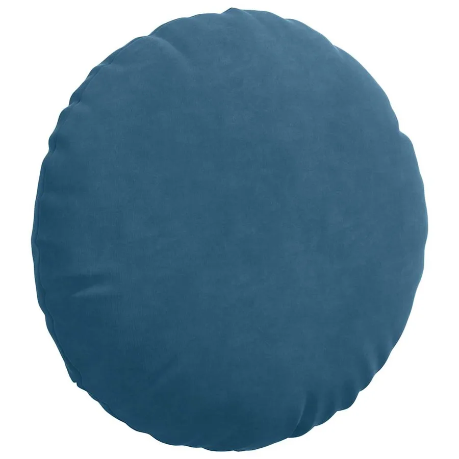 Coussins de siège 2 pcs Bleu Ø 40 x 13 cm Velours - 5