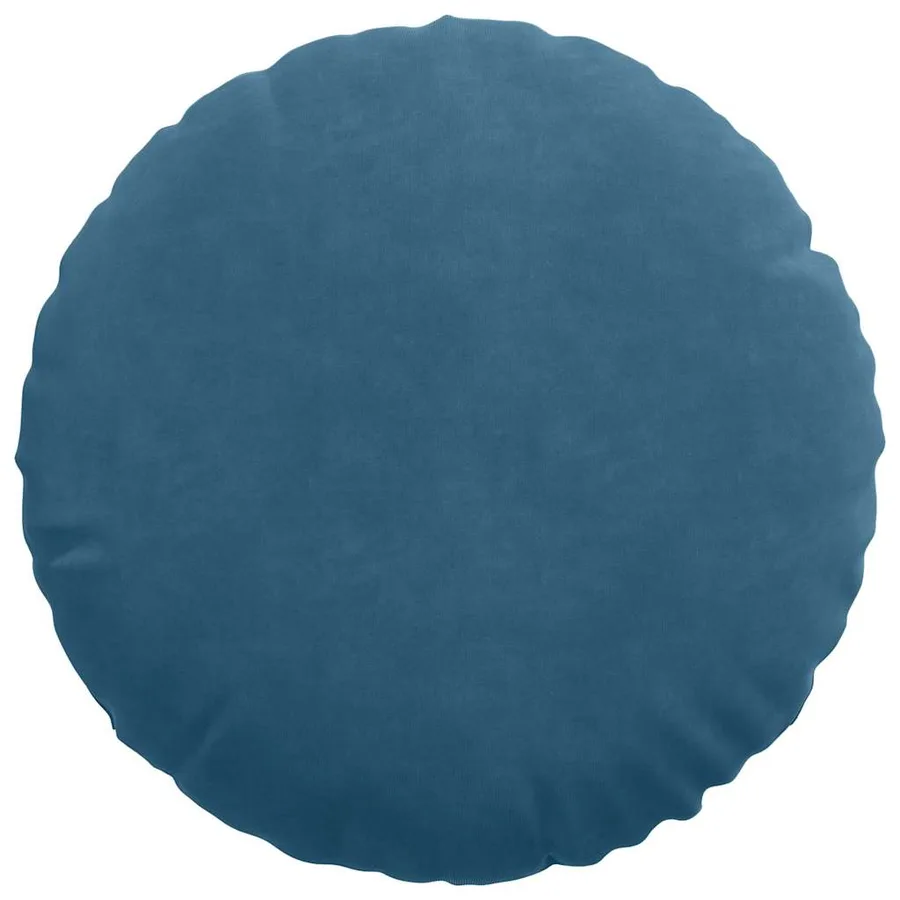 Coussins de siège 2 pcs Bleu Ø 40 x 13 cm Velours - 6